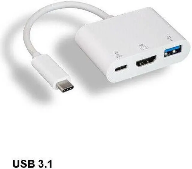 Main image of Kentek USB 3.1 Type C to USB 3.0 A/C/HDMI 4K Combo Dongle HDTV SmartPhone Laptop