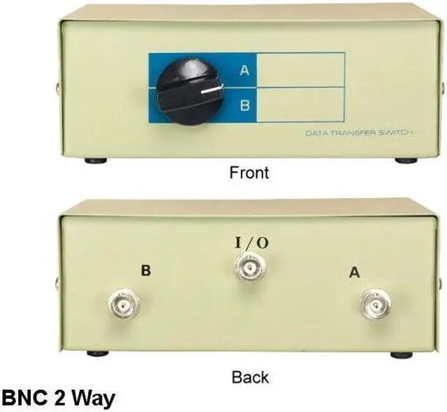 Main image of Kentek BNC 2 Way Data Transfer Switch Box Female IO AB Coaxial BNC Video Monitor