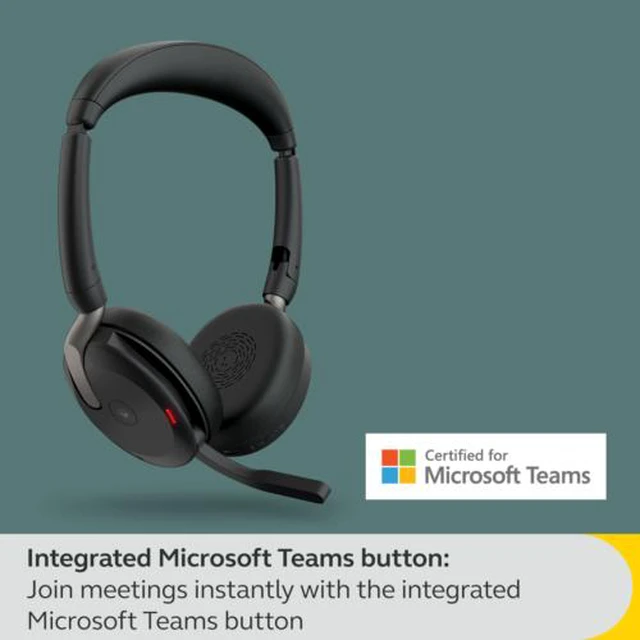 Alt view image 5 of 7 - Jabra Evolve2 65 Flex - USB-C MS Stereo (Wireless Charging) Wireless Headset /
