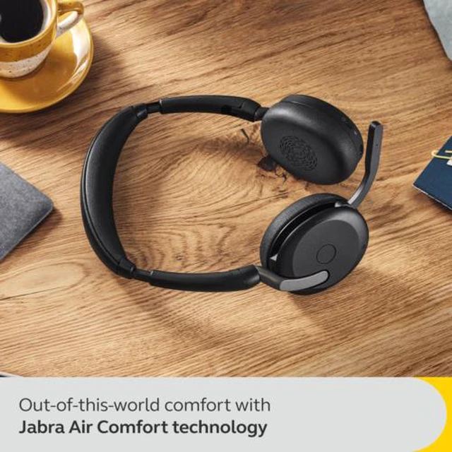 Alt view image 2 of 7 - Jabra Evolve2 65 Flex - USB-C MS Stereo (Wireless Charging) Wireless Headset /