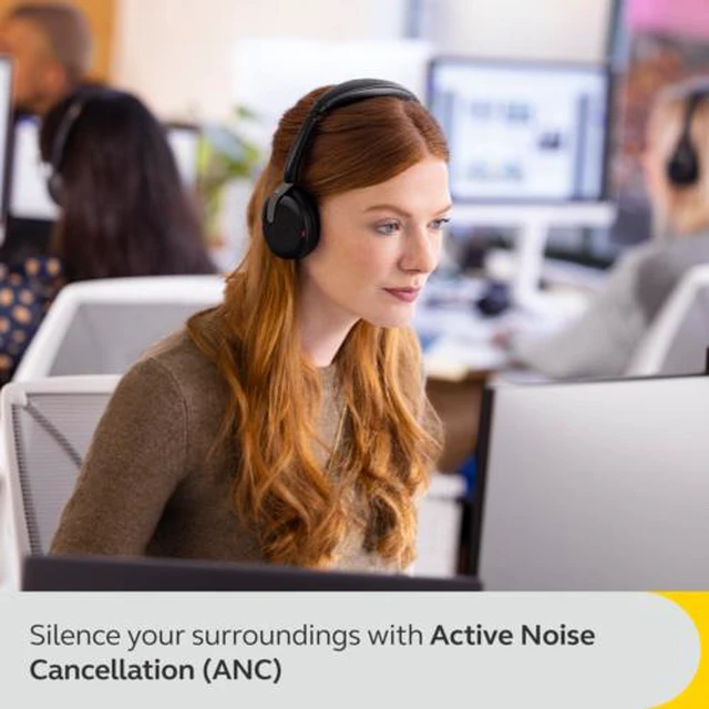 Alt view image 3 of 7 - Jabra Evolve2 65 Flex - USB-C MS Stereo (Wireless Charging) Wireless Headset /