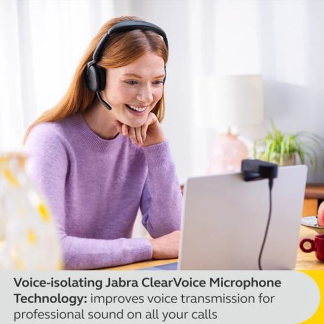 Alt view image 4 of 7 - Jabra Evolve2 65 Flex - USB-C MS Stereo (Wireless Charging) Wireless Headset /