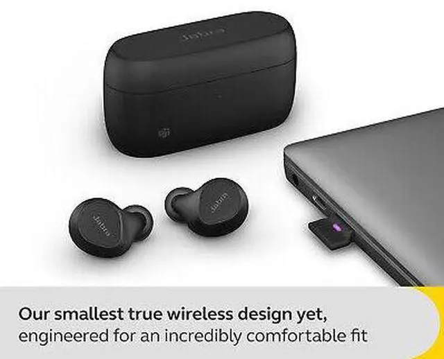 Alt view image 2 of 7 - Jabra Evolve2 Buds - USB-A MS - Wireless Charging Pad True Wireless Earbuds