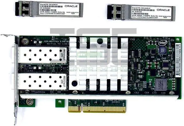 Alt view image 2 of 3 - SunOracle E69818 10GB Dual Port Ethernet Adapter Half Height w/ SFPs - 7051223