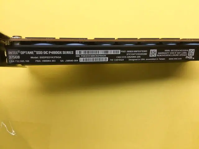 Alt view image 4 of 4 - Intel Optane DC P4800X Series 375GB PCIe NVMe SSD SSDPED1K375GA Full Height
