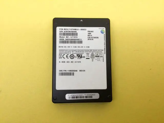 Alt view image 2 of 3 - (NOT FOR HOME PC!) MZ-ILT15TA EMC Samsung PM1643 15.36TB SAS 12Gb/s 2.5'' SSD MZILT15THMLA