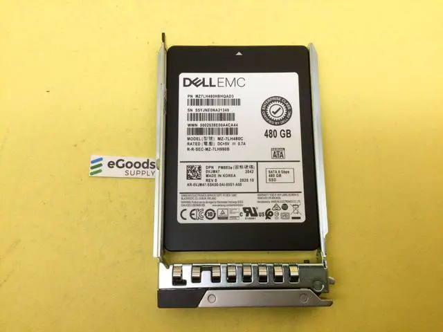 Main image of VJM47 DELL Samsung PM883a Series 480GB RI SATA 6Gbps 2.5in SSD 0VJM47 MZ-7LH480C
