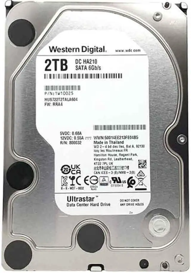 Alt view image 4 of 6 - WD HUS722T2TALA604 Ultrastar DC 2TB SATA 6.0Ggbps 3.5" Datacenter Hard Drive