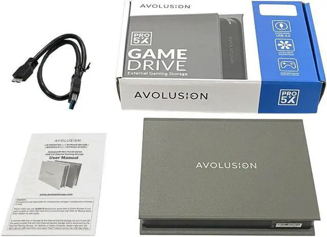 Alt view image 3 of 7 - Avolusion Mini Pro-5X 3TB USB 3.0 Portable External Gaming PS4 Hard Drive (Grey)