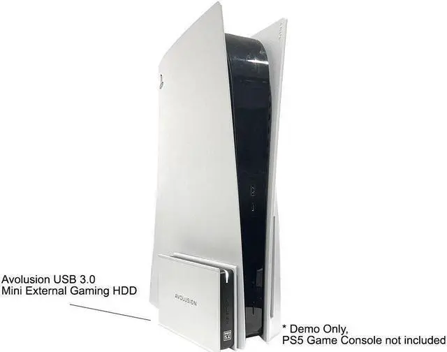 Alt view image 6 of 7 - Avolusion Mini Pro-5X 3TB USB 3.0 Portable External Gaming PS5 Hard Drive White