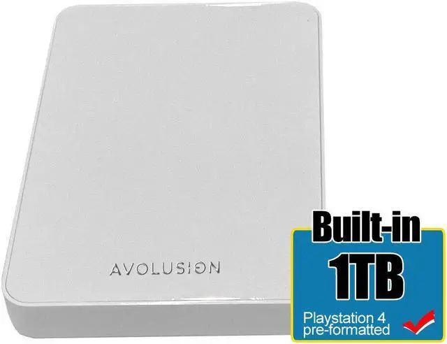 Main image of Avolusion Z1-S 1TB USB 3.0 Portable External Gaming PS4 Hard Drive - White