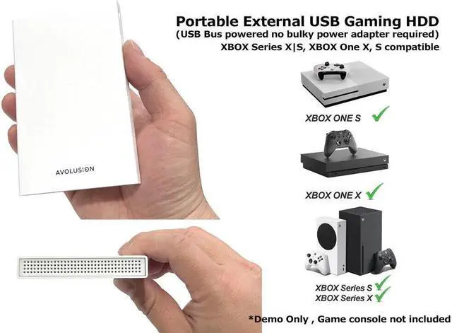 Alt view image 6 of 7 - Avolusion 500GB USB 3.0 Portable XBOX One X, S, Gen1 External Gaming Hard Drive
