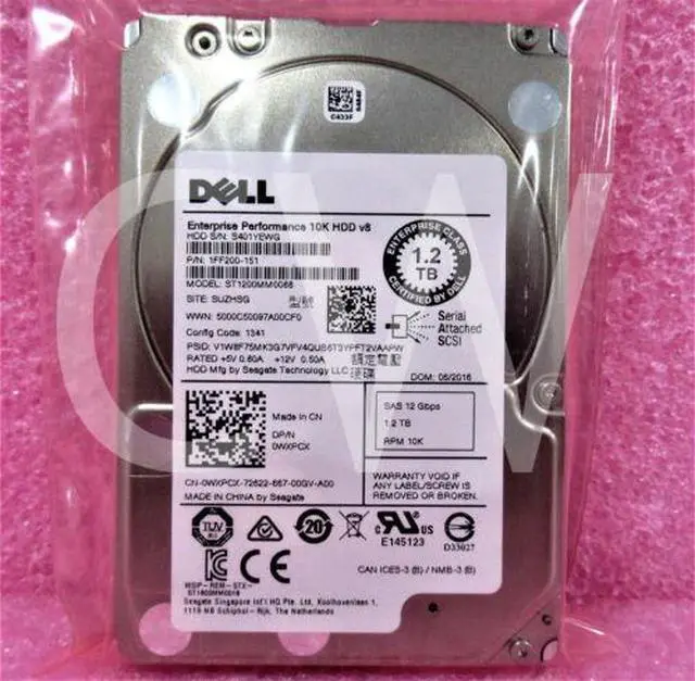 Main image of (NOT FOR HOME PC!) WXPCX Dell ENT ST1200MM0088 1.2TB 10K RPM 12Gb/s 2.5" SAS SERVER HDD Hard Drive