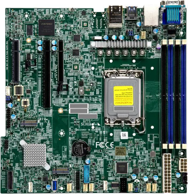 Main image of SuperMicro X13SCH-F Motherboard - MicroATX,Catlow,UP,RPL-E Xeon E,LGA1700,C266