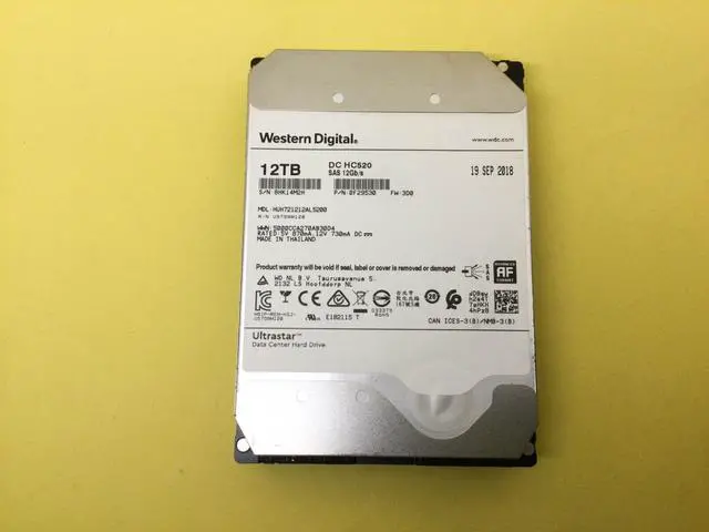 Main image of (NOT FOR HOME PC!) WD Ultrastar DC HC520 12TB 7.2K SAS 12Gbps 512e 256MB 3.5" HDD HUH721212AL5200