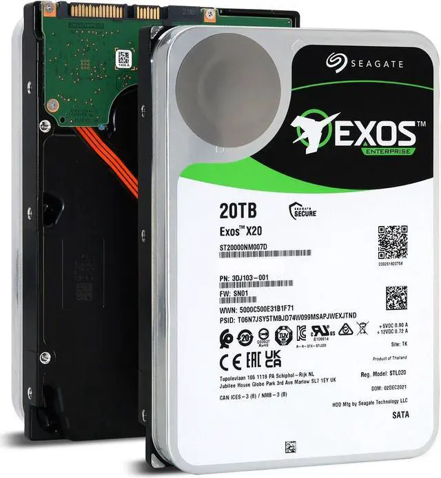 Main image of Seagate Exos X20 20TB SATA 6Gb/s 3.5" Enterprise Hard Drive - ST20000NM007D - OEM