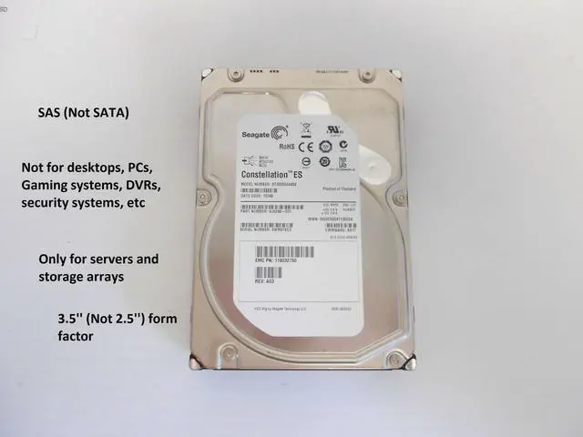 Main image of (NOT FOR HOME PC!) Seagate 2TB 7.2K SAS 3.5" Storage Server Hard Drive ST2000NM0023 9ZM275 HP Dell