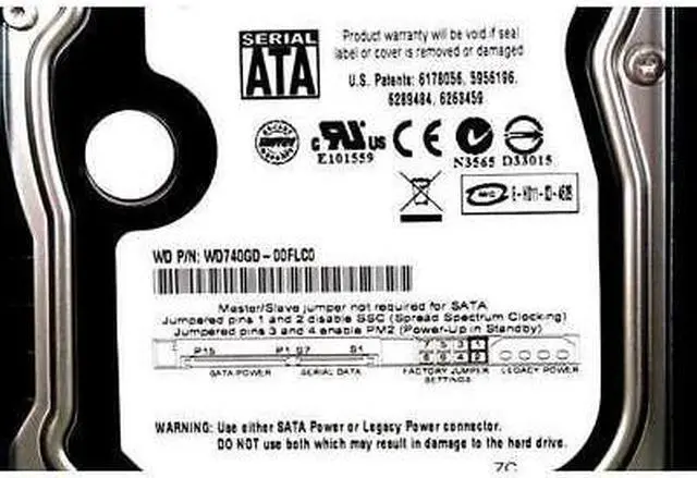 Alt view image 6 of 6 - Western Digital Raptor 74GB 10000RPM 3.5" 150Mbps SATA HDD WD740GD-00FLC0 T953J