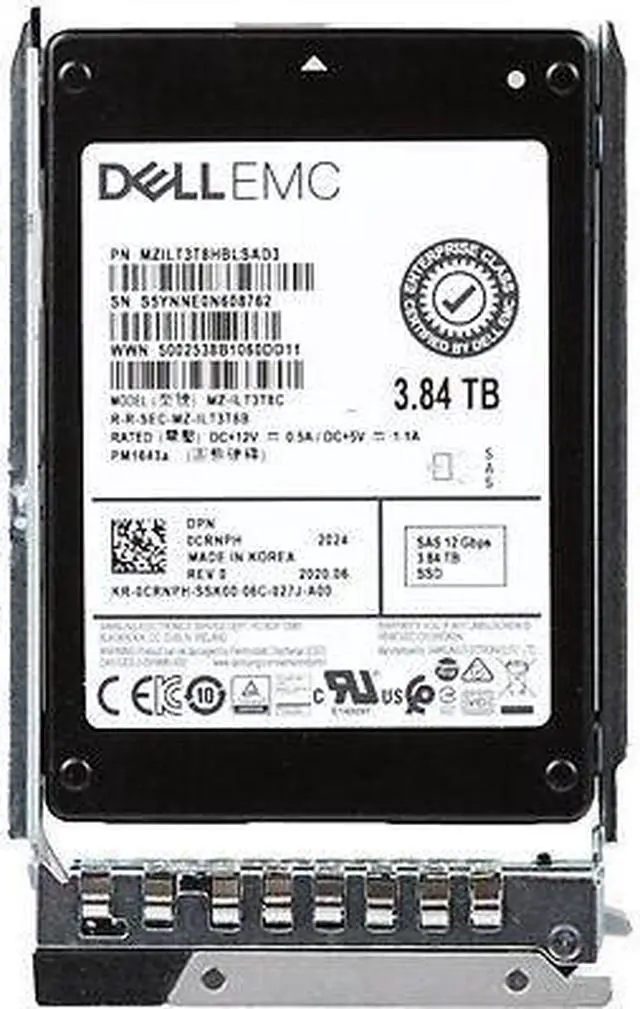 Alt view image 5 of 5 - (NOT FOR HOME PC!) Dell 3.84TB 12Gbps SAS RI TLC 2.5 SSD PM1643a (ME) (CRNPH-OSTK)