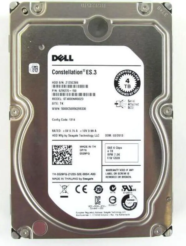 Alt view image 2 of 2 - (NOT FOR HOME PC!) 529FG ST4000NM0023 Dell POWEREDGE 4TB 7.2k 6Gbps 3.5" SAS Hard Drive HDD tray