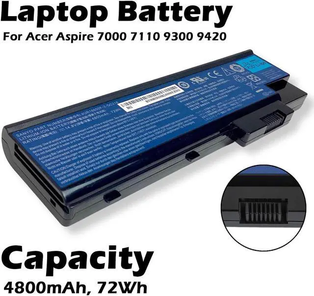 Alt view image 2 of 7 - Acer Aspire 7000 7110 9300 9420 8-Cell Li-Ion 4800mAh 11.1V Battery BT.00803.018