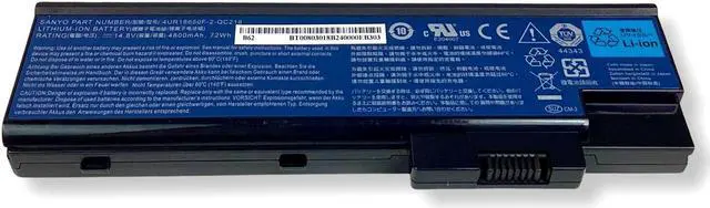 Alt view image 5 of 7 - Acer Aspire 7000 7110 9300 9420 8-Cell Li-Ion 4800mAh 11.1V Battery BT.00803.018
