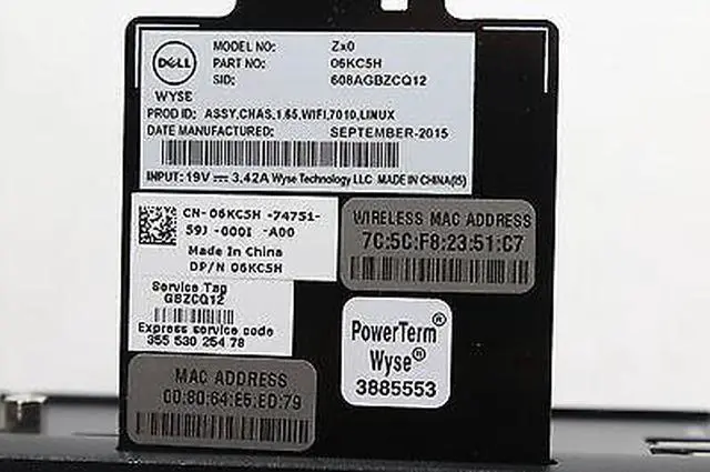 Alt view image 3 of 6 - Genuine Dell Wyse Zx0 7010 Thin Client Dual Core 1.67GHz 6KC5H WIFI Device Only