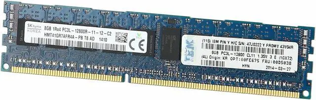 Main image of 00D5038 IBM 8GB PC3-12800 DDR3-1600MHz ECC Single Rank Memory 47J0222 00D5036