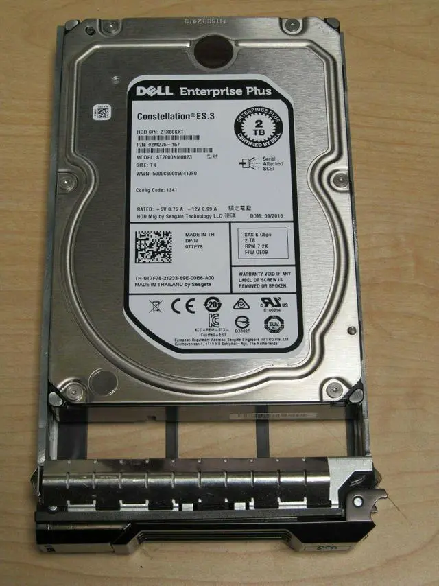Main image of (NOT FOR HOME PC!) T7F78 DELL COMPELLENT 2TB 7.2K SAS 3.5" 6Gb/s HDD 72CWN SC200 st2000dm0023