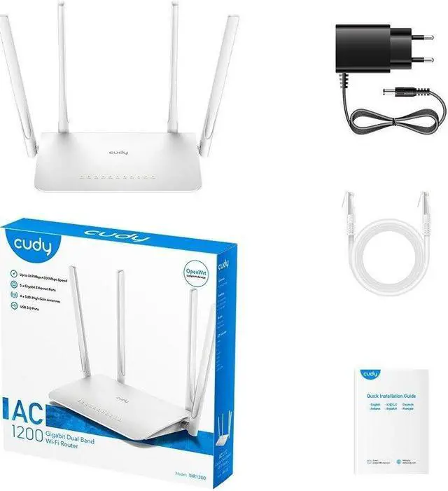 Alt view image 4 of 6 - Cudy AC1200 Wireless Dual Band Gigabit Smart Wi-Fi Router | WR1300
