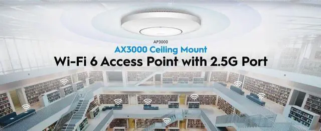 Alt view image 6 of 7 - Cudy AX3000 2.5G Wireless Dual Band Ceiling Mount WiFi 6 Access Point | AP3000_P