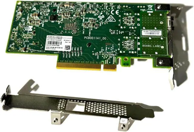 Alt view image 4 of 4 - BOTH BRACKET CX4111A MELLANOX CONNECTX-4 LX SFP28 25GBE PCI-E NETWORK ADAPTER