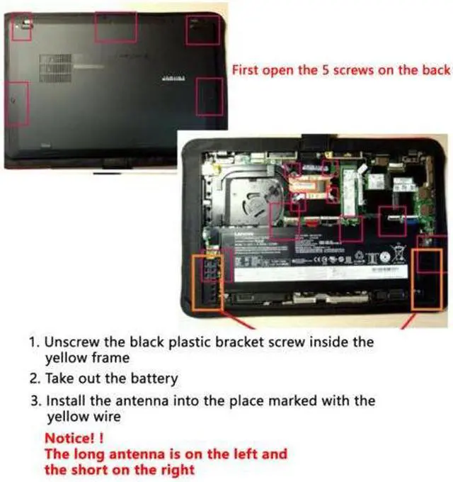 Alt view image 5 of 6 - For Lenovo ThinkPad X1 Carbon 6th gen WLAN+WWAN 3G 4G Antenna 01LV468 01LV467