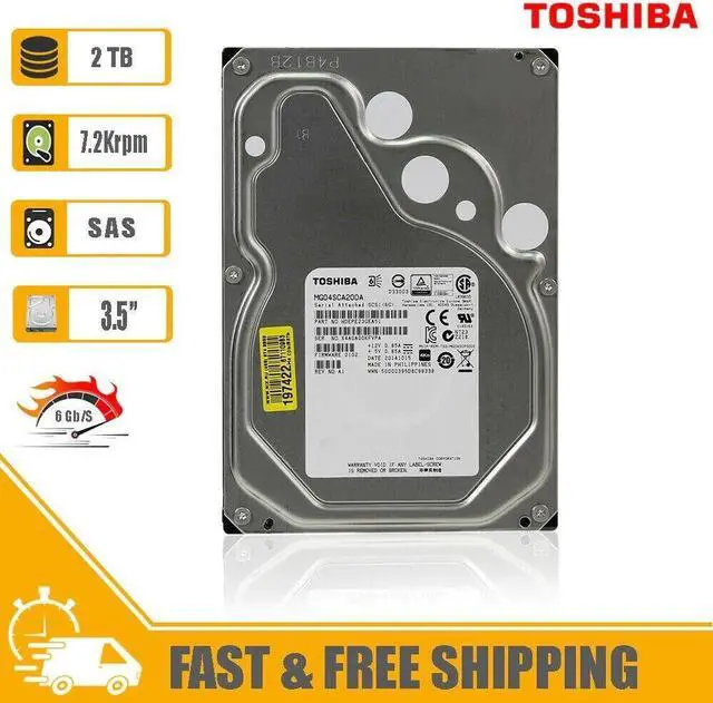 Main image of (NOT FOR HOME PC!) Toshiba (SAS) 3.5" Hard Drive 2TB HDEPE23GEA51F 7200 RPM 64MB 4Kn for Desktop