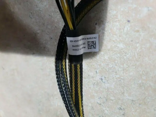 Alt view image 4 of 4 - Dell T5820 Cable 76VYK 076VYK 8 pin male to 6+2 pin male 27" long