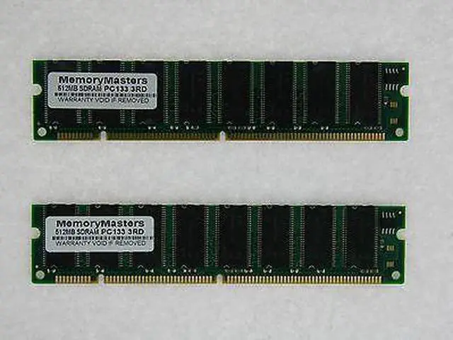 Main image of 1GB PC133 SDRAM 2X512MB 168 pin 64MX4 HIGH DENSITY RAM RARE USE