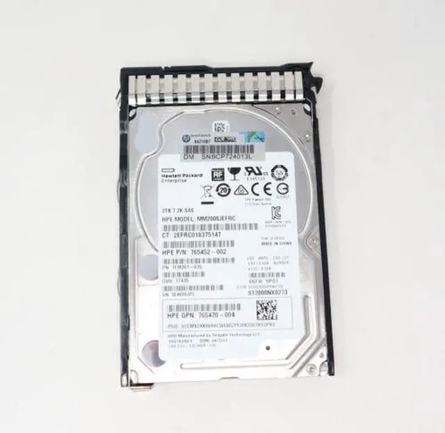 Main image of (NOT FOR HOME PC!) 765873-001 765466-B21 HPE 2TB 7200RPM 12Gbps 2.5" SAS Hard Drive