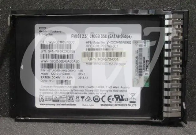 Main image of P05319-001 P02760-001 HPE 240GB 6Gbps Read Intensive 2.5" SATA Solid State Drive