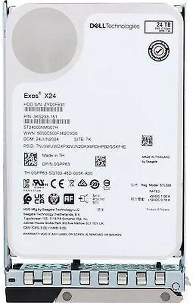 Alt view image 5 of 5 - (NOT FOR HOME PC!) Dell 24TB 7.2K 12Gbps NL SAS 3.5 HDD (ME5) (GPP63-OSTK) CR