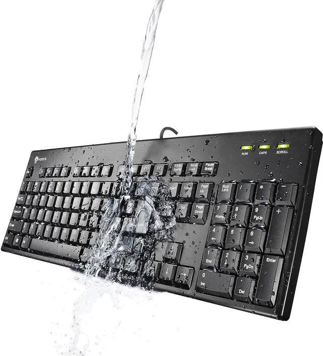 Main image of Box of 10 IRK32W-BK 104 Keys Usb I-rocks Black Hand-washable Engraved Durable