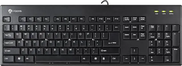 Alt view image 3 of 3 - Box of 10 IRK32W-BK 104 Keys Usb I-rocks Black Hand-washable Engraved Durable