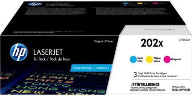Main image of HP 202X 3-pack High Yield Cyan/Magenta/Yellow Original LaserJet Toner