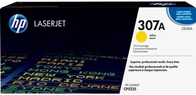Main image of HP 307A Yellow Original LaserJet Toner Cartridge, ~7,300 pages, CE742A