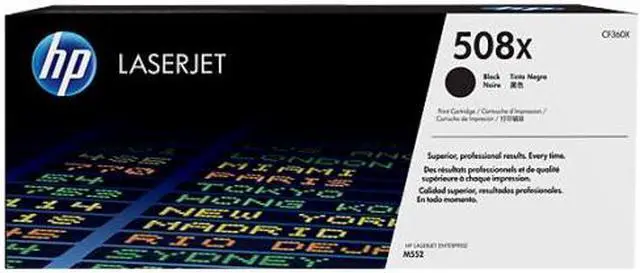 Main image of HP 508X High Yield Black Original LaserJet Toner Cartridge, ~12,500 pages,