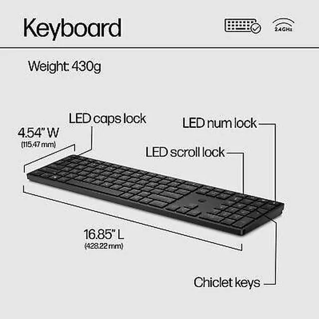 Alt view image 5 of 7 - HP 650 Wireless Keyboard and Mouse Combo