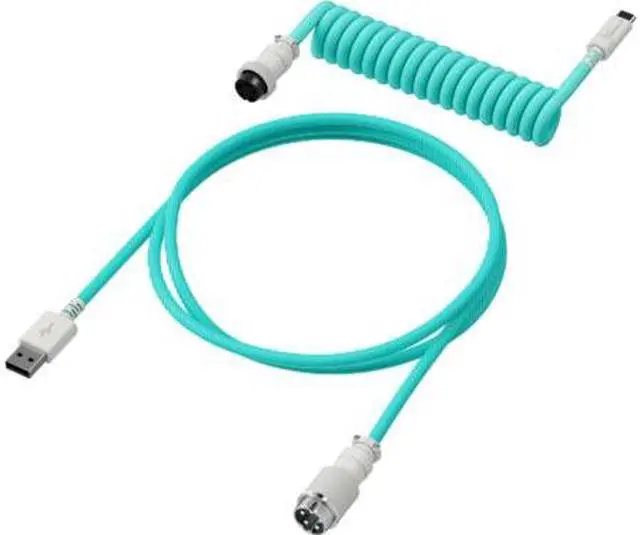 Alt view image 3 of 7 - HyperX USB-C Coiled Cable Light Green-White