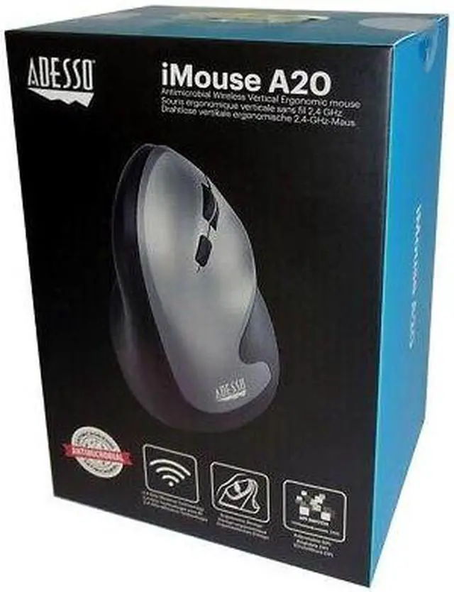Alt view image 2 of 7 - Adesso iMouse A20 Wireless Ergonomic Mouse