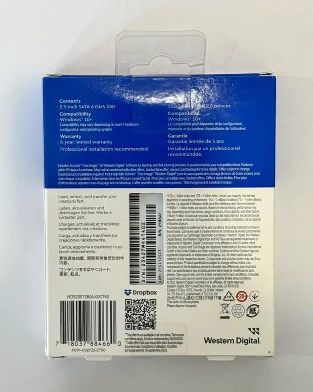 Alt view image 2 of 2 - NEW!!! WD Blue SA510 WDS200T3B0A 2 TB Solid State Drive - 2.5" Internal - SATA