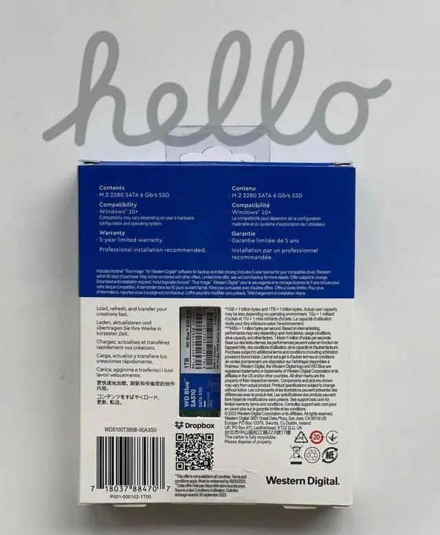 Alt view image 2 of 2 - BRAND NEW!!! WDS100T3B0B WD Blue SA510 1 TB Solid State Drive M.2 2280 Internal