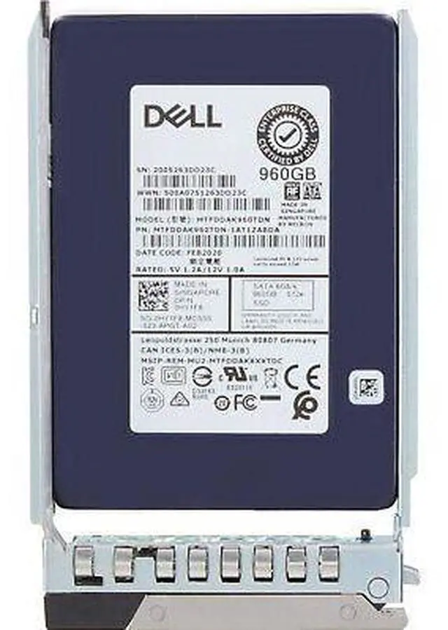 Alt view image 5 of 5 - Dell 960GB 6Gbps SATA MU TLC 2.5 SSD 512e 5200 Max CPO (HY1F8-R)
